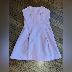Lilly Pulitzer Seersucker Strapless Pink Dress